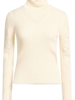 ba&sh Cream Ribbed Turtleneck Sweater
